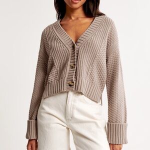 Abercrombie & Fitch Cameron Seed Stitch Button-Up Cardigan